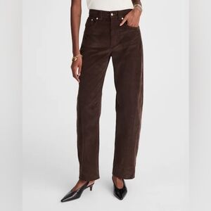 NWT Madewell Chocolate Brown Corduroy Pants sz27